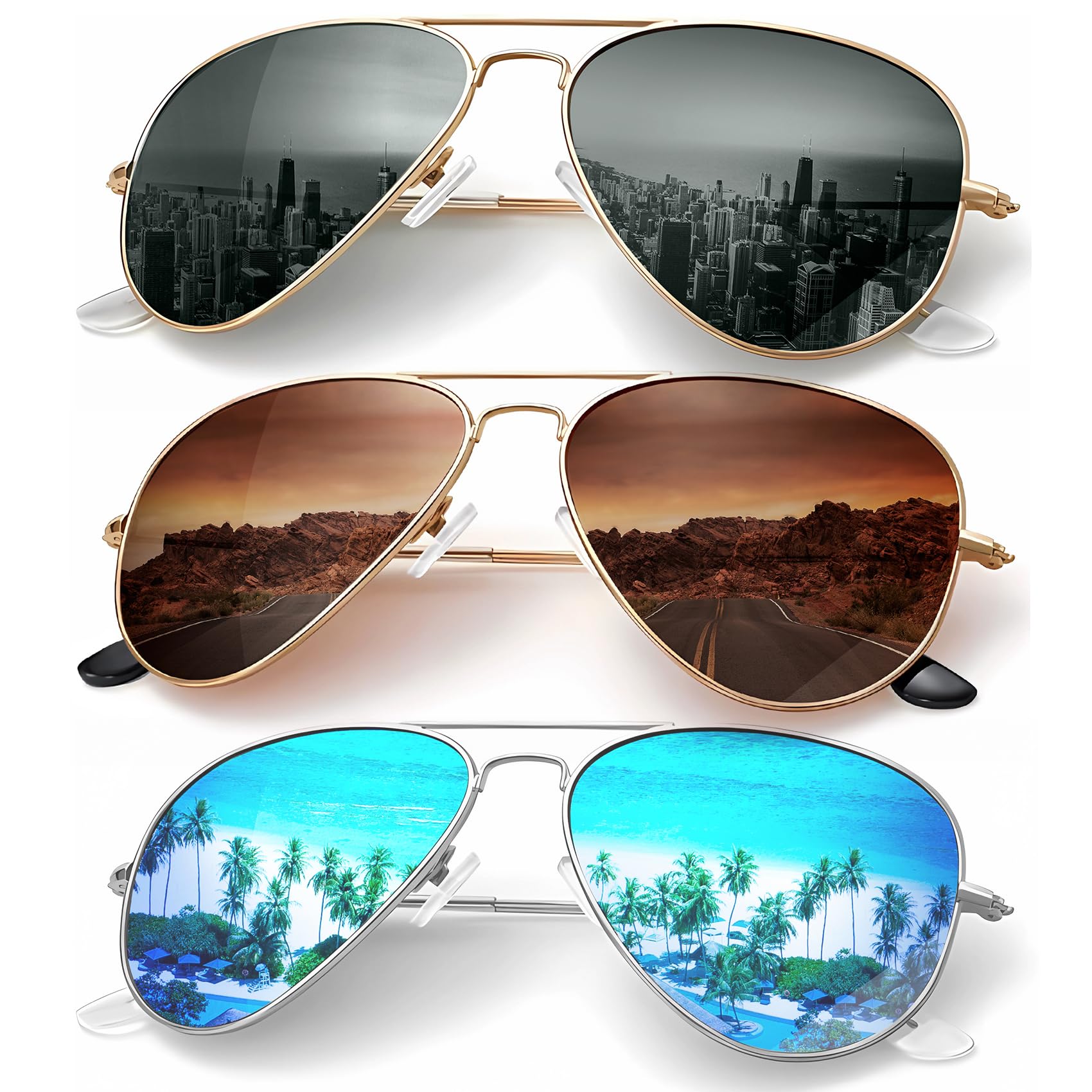 Classic Aviator Polarized Sunglasses UV Protection Frame