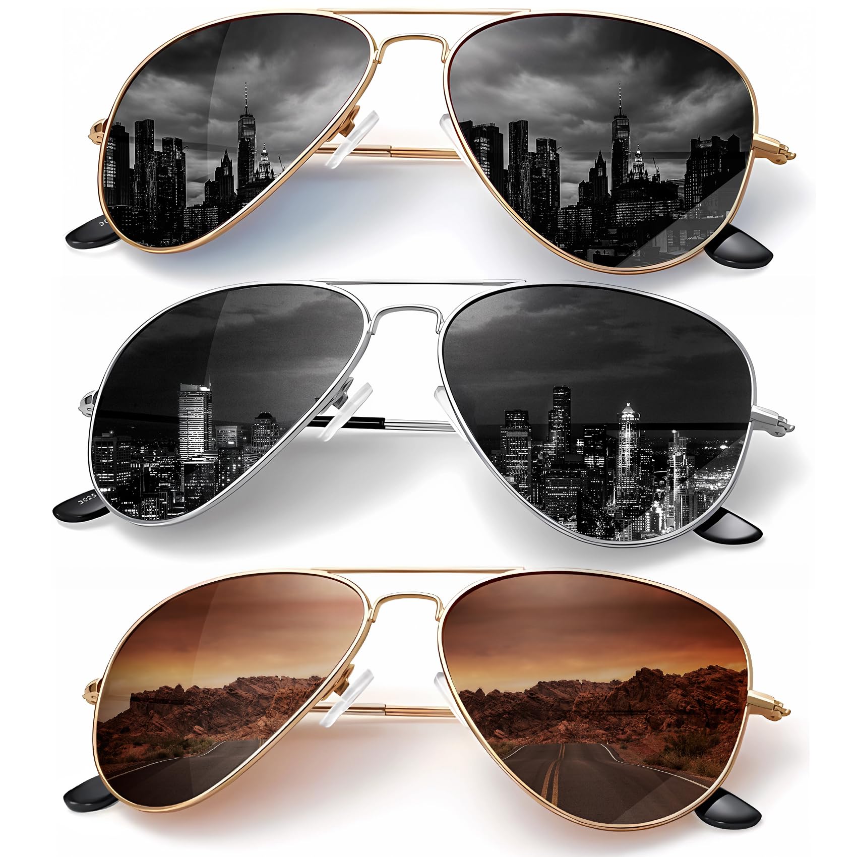Classic Aviator Polarized Sunglasses UV Protection Frame