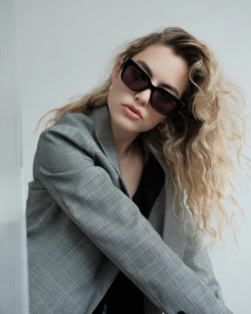 Cat Eye Acetate Sunglasses Metal Accent UV Protection