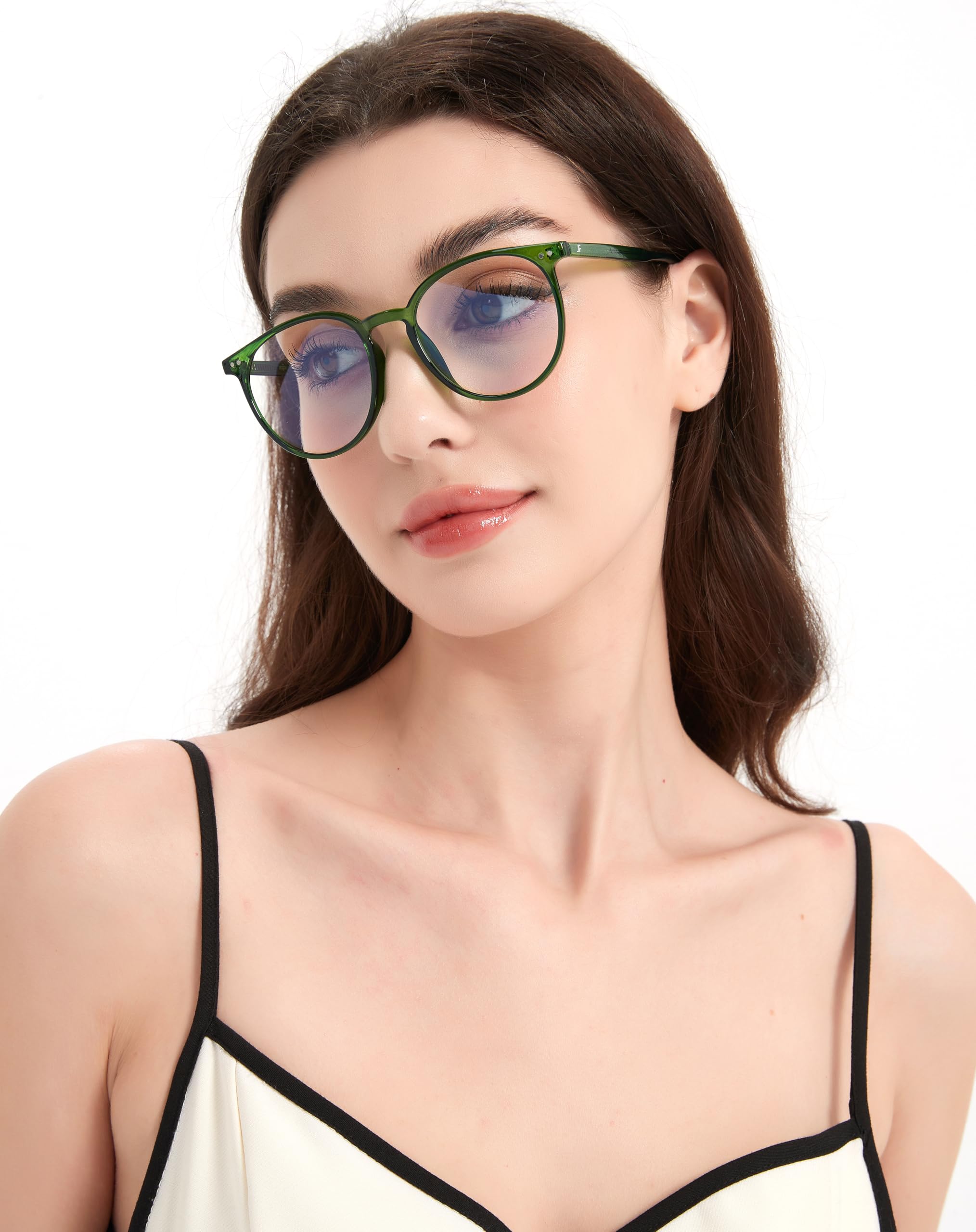 Round Blue Light Blocking Glasses Anti Eyestrain Computer Use