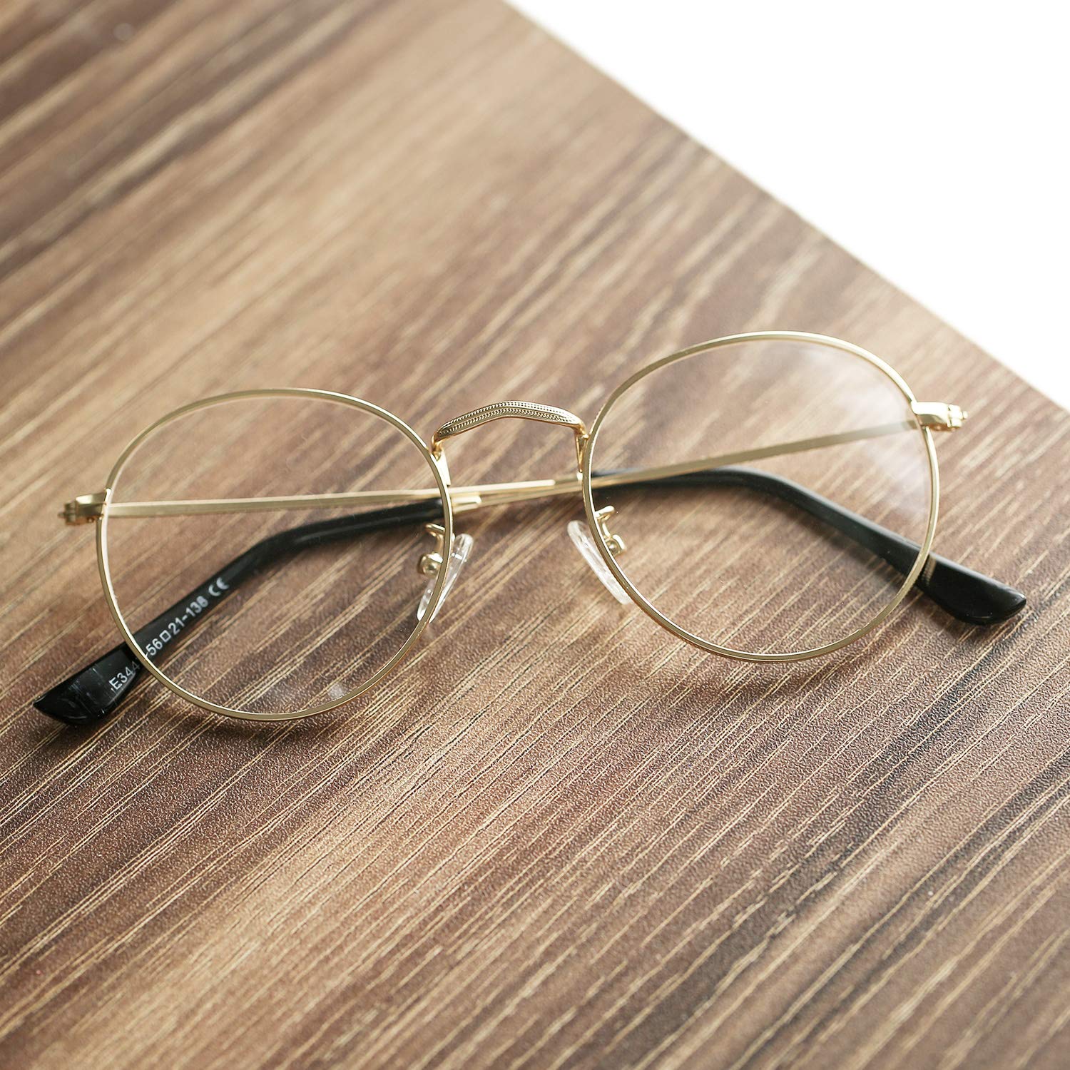 Classic Round Metal Glasses Clear Lens Unisex Frame