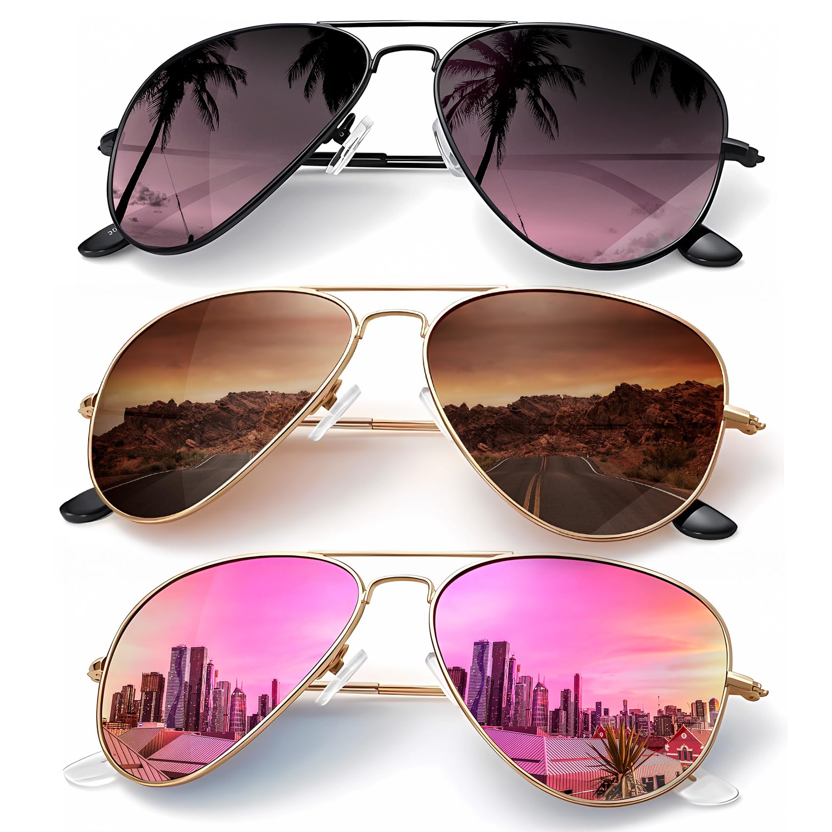 Classic Aviator Polarized Sunglasses UV Protection Frame