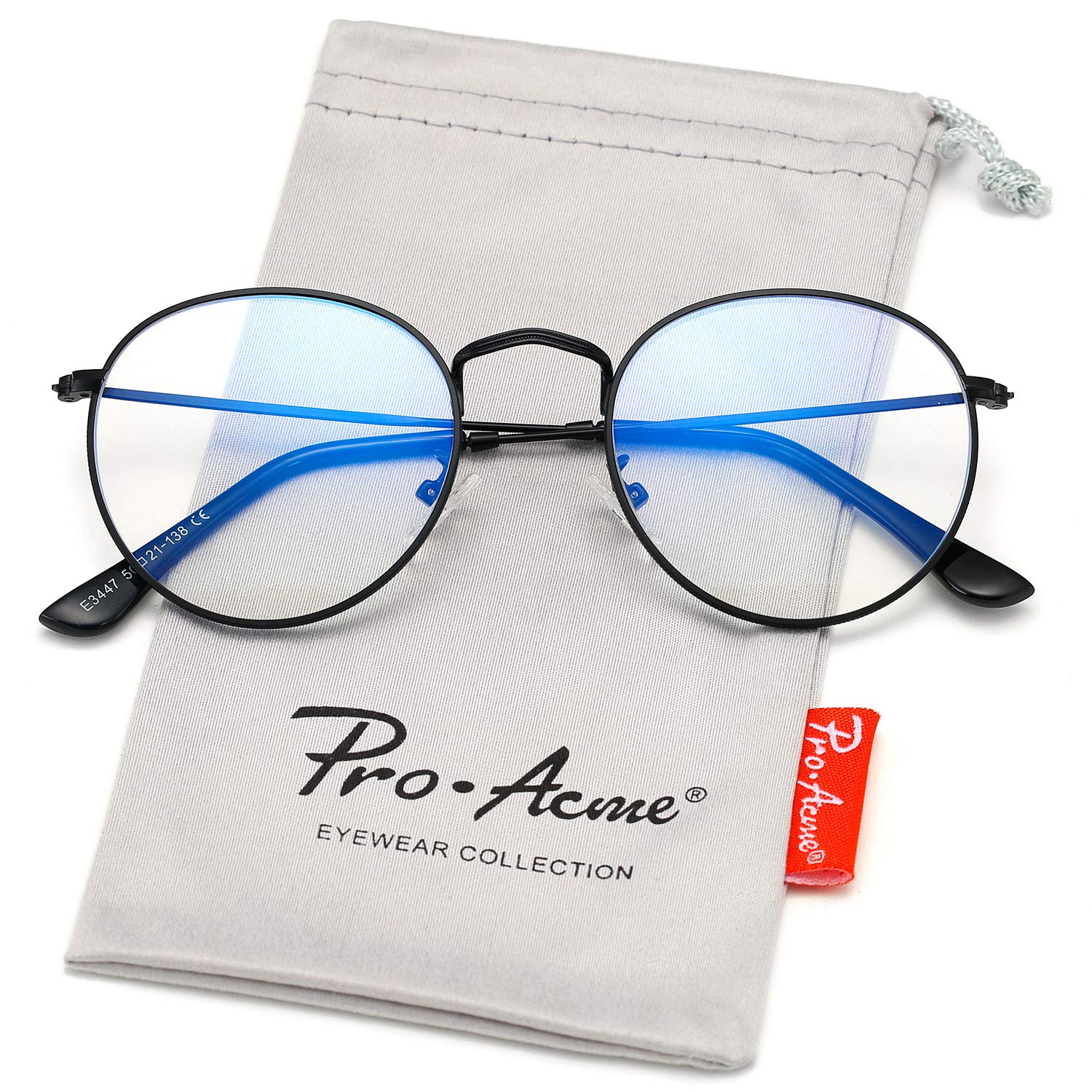 Classic Round Metal Glasses Clear Lens Unisex Frame