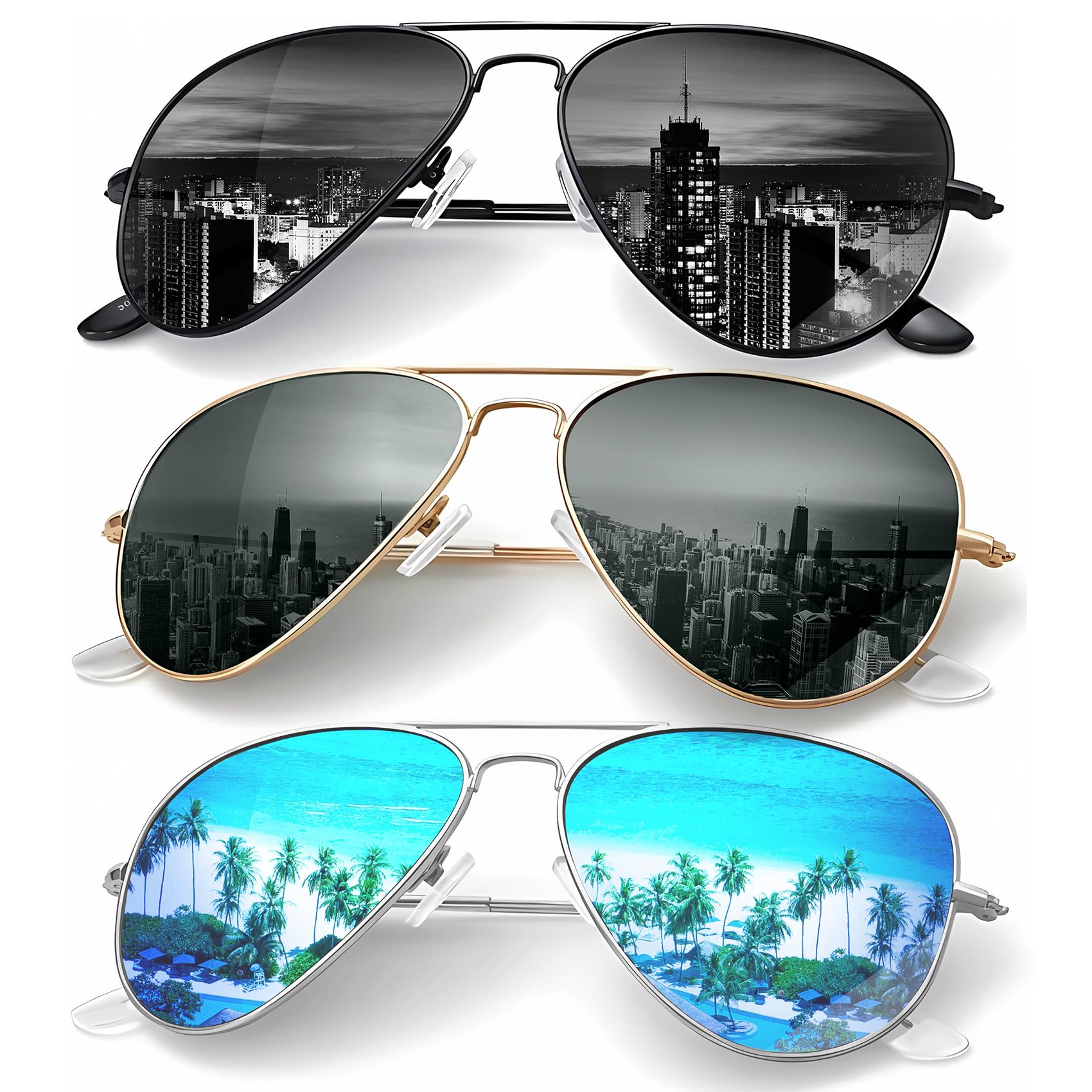 Classic Aviator Polarized Sunglasses UV Protection Frame