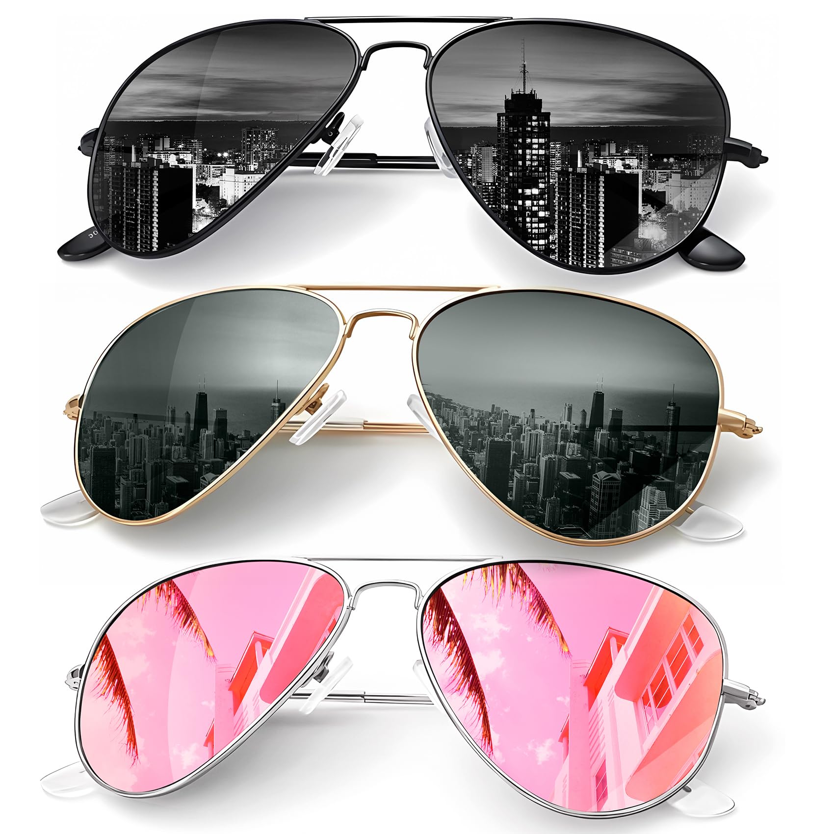 Classic Aviator Polarized Sunglasses UV Protection Frame