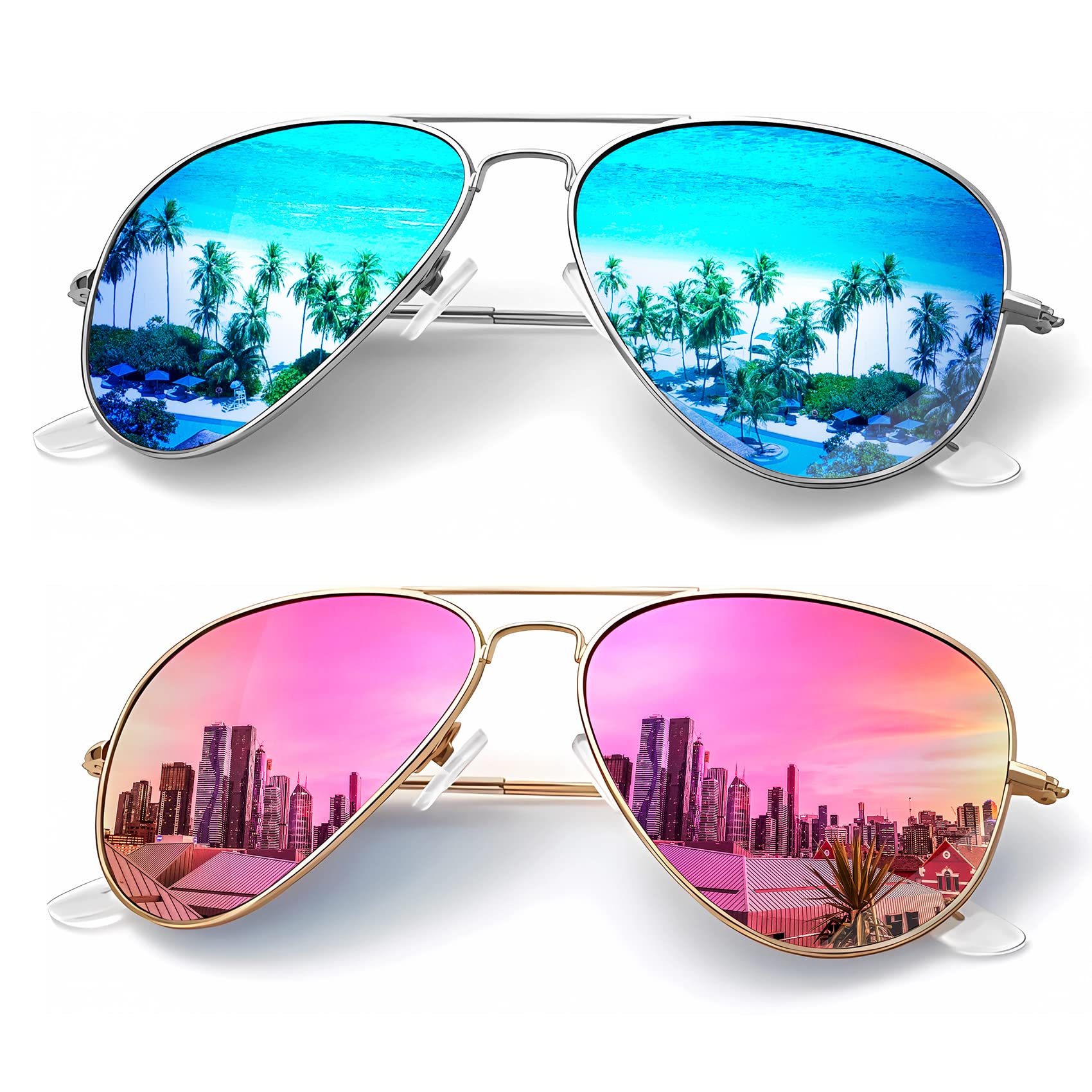 Classic Aviator Polarized Sunglasses UV Protection Frame