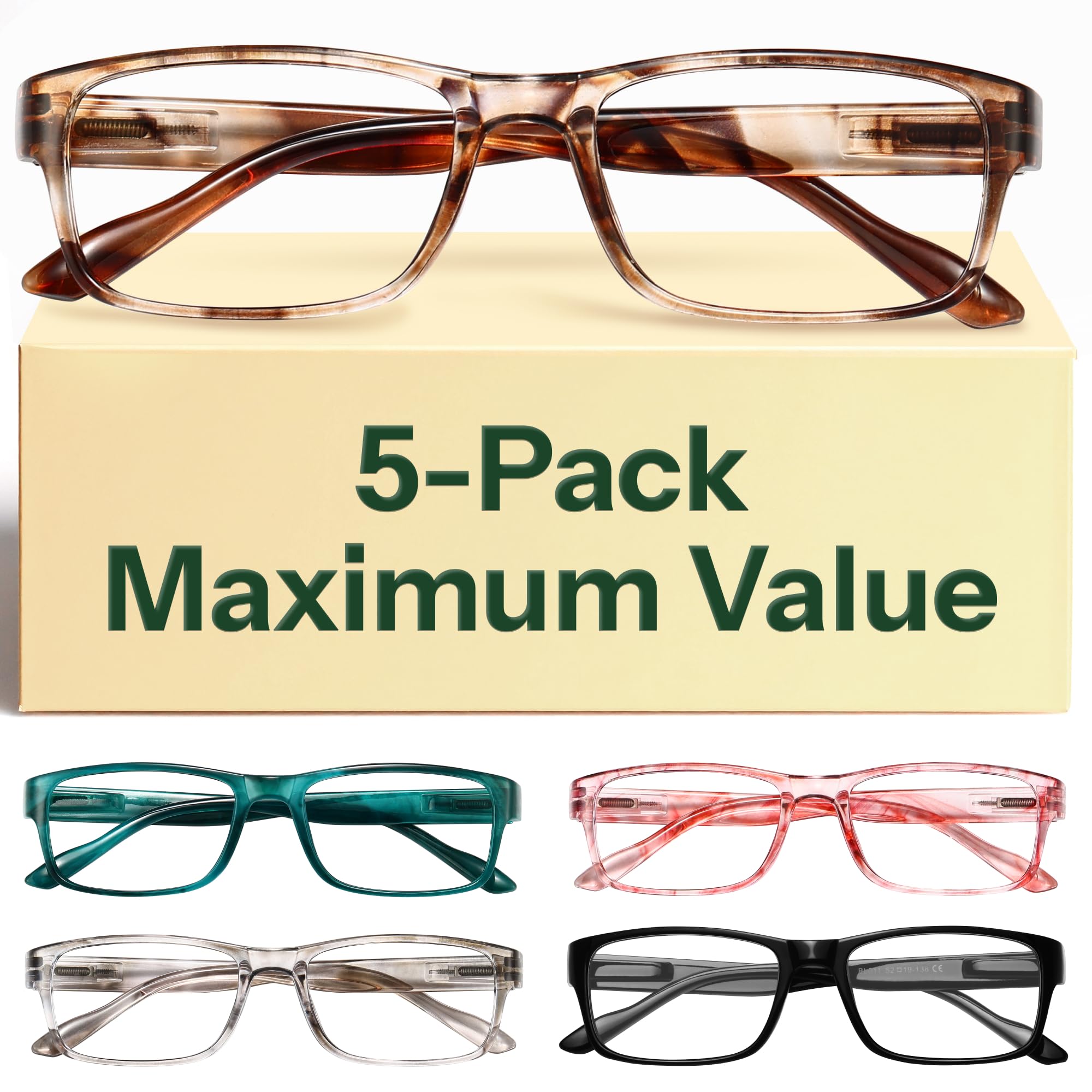 Blue Light Blocking Reading Glasses Computer Readers Value Pack