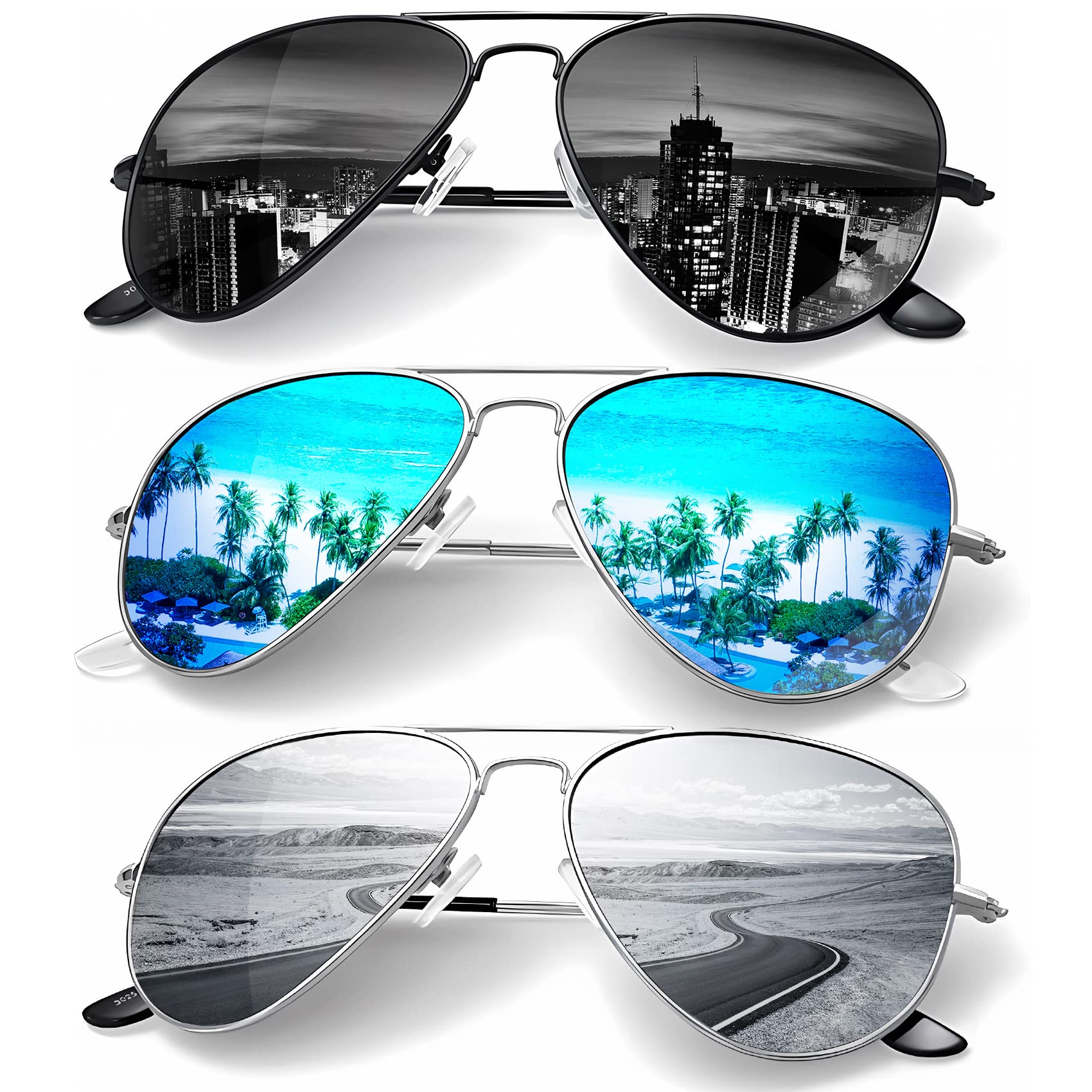 Classic Aviator Polarized Sunglasses UV Protection Frame