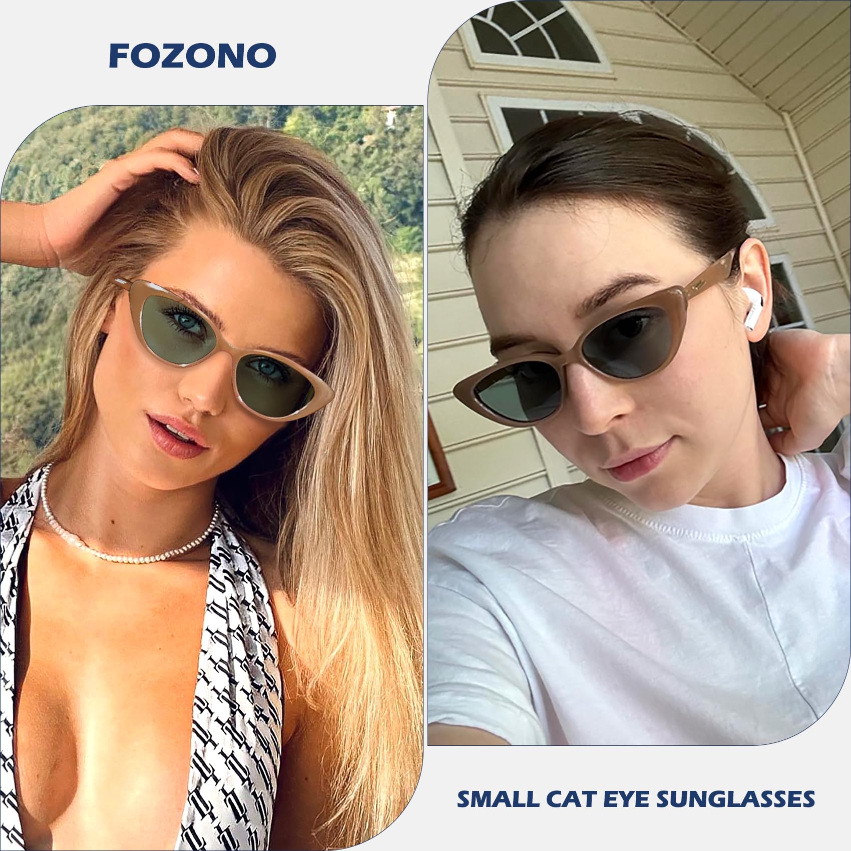 Retro Narrow Cat Eye Sunglasses Small Frame UV400 Protection