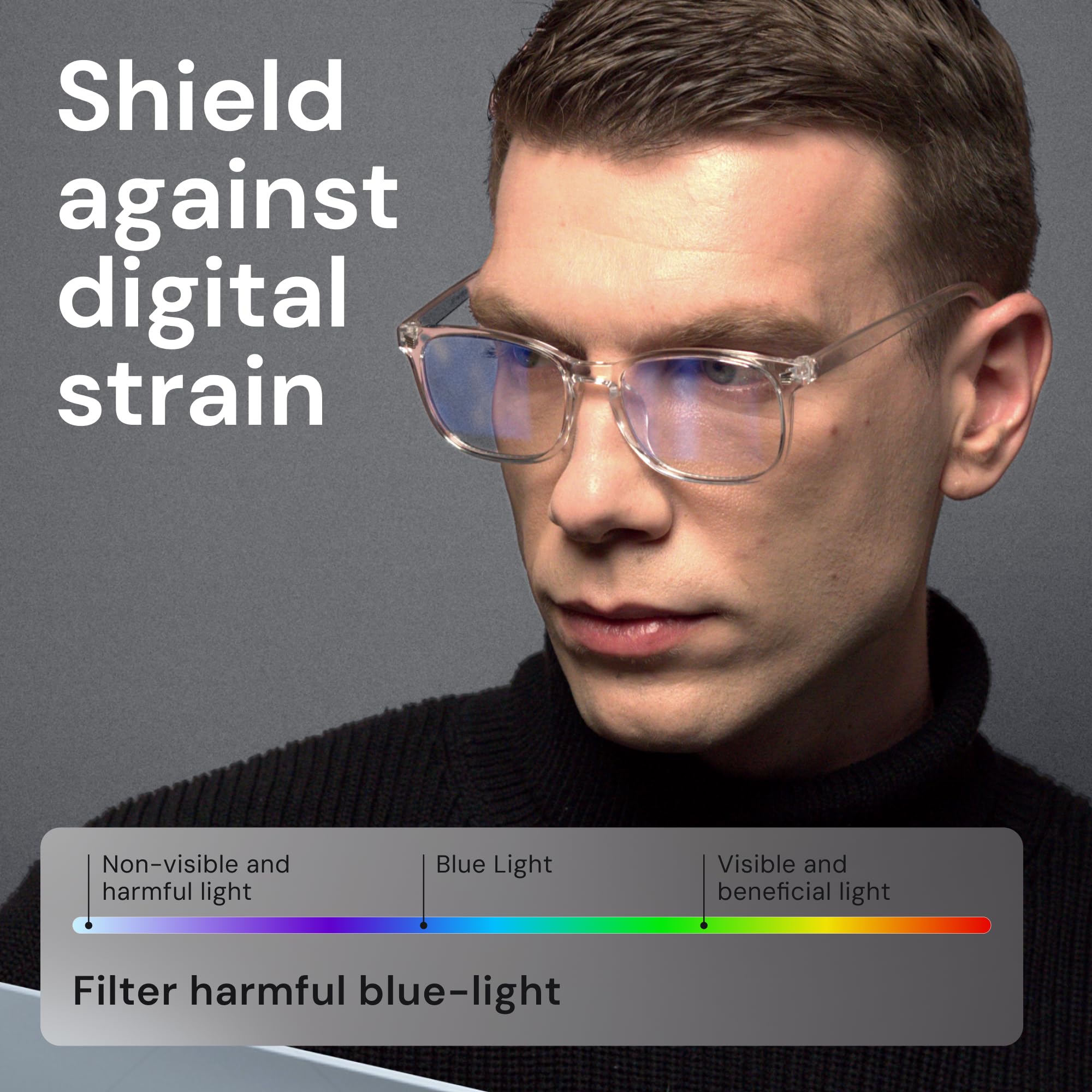 Square Blue Light Blocking Glasses Anti UV Computer Frame