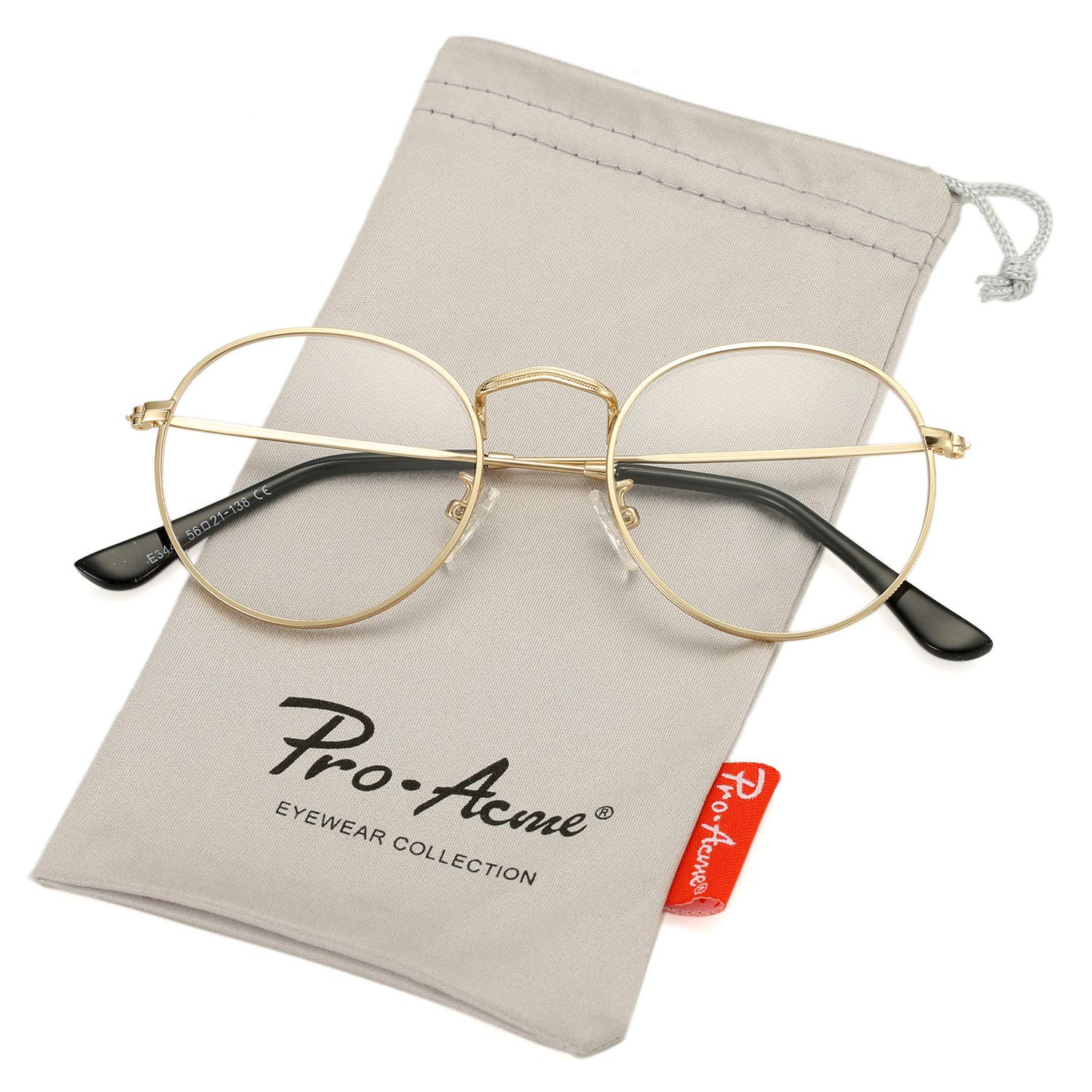 Classic Round Metal Glasses Clear Lens Unisex Frame
