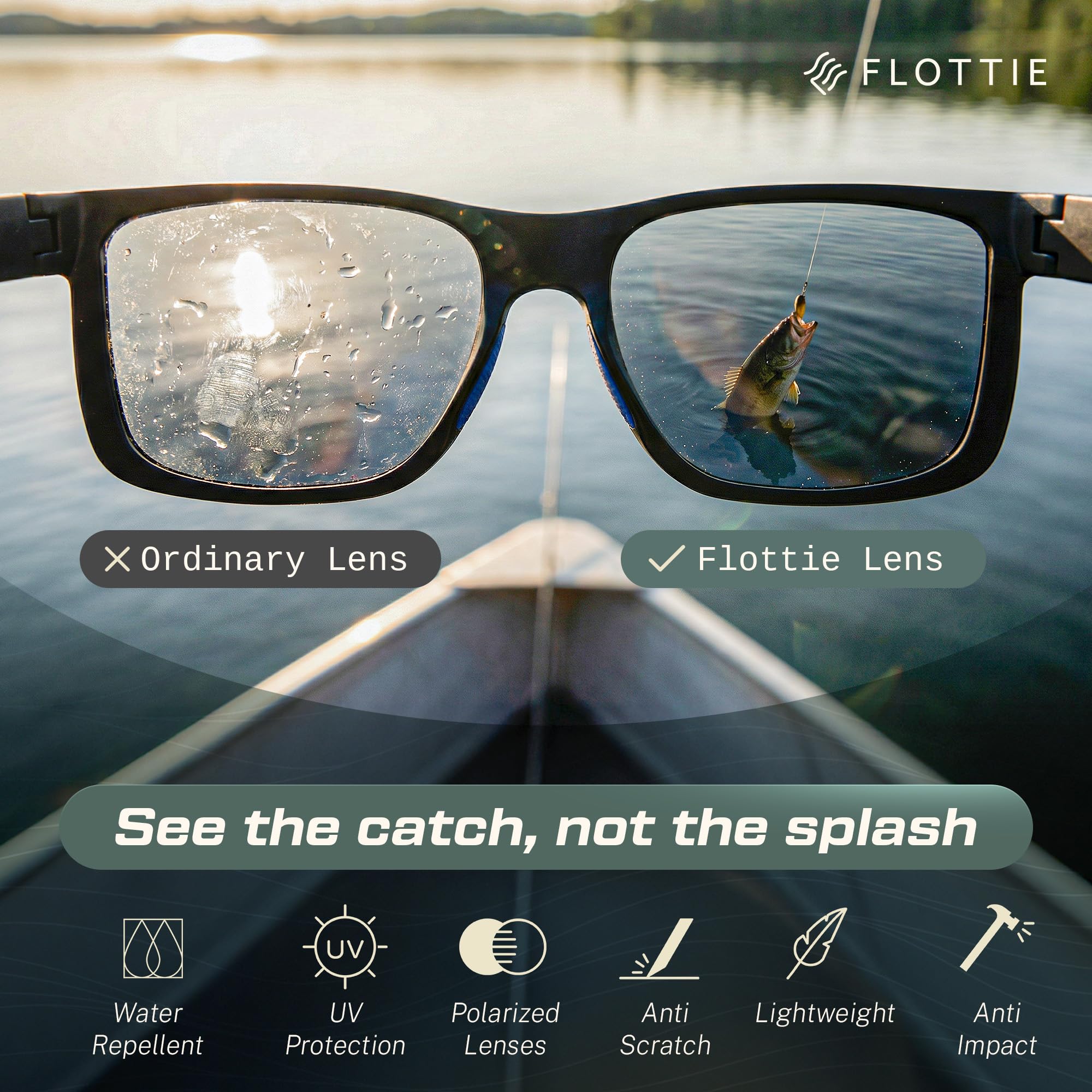 Floating Polarized Fishing Sunglasses Lightweight UV400 Frame