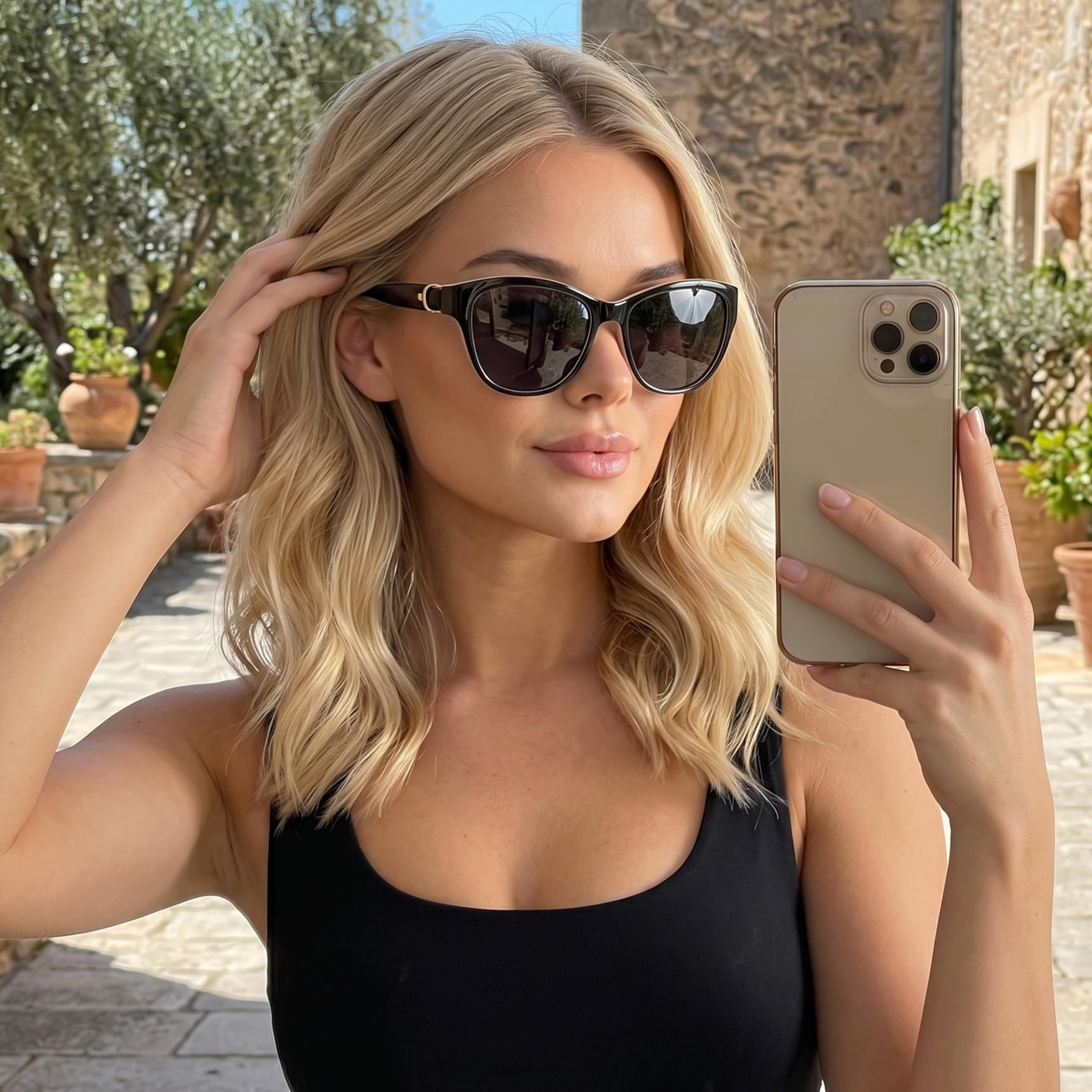 Cat Eye Polarized Sunglasses UV Protection Stylish Frame