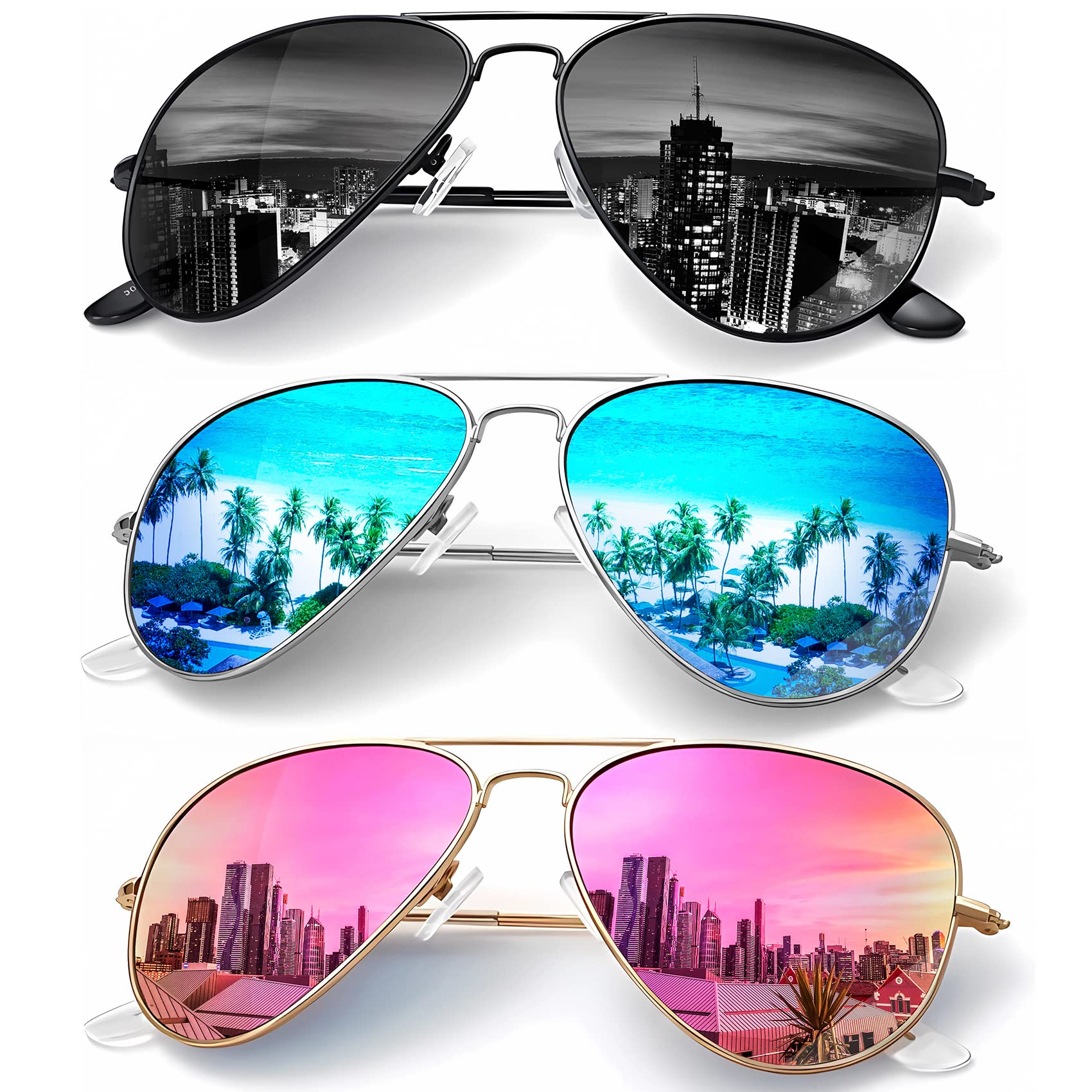 Classic Aviator Polarized Sunglasses UV Protection Frame
