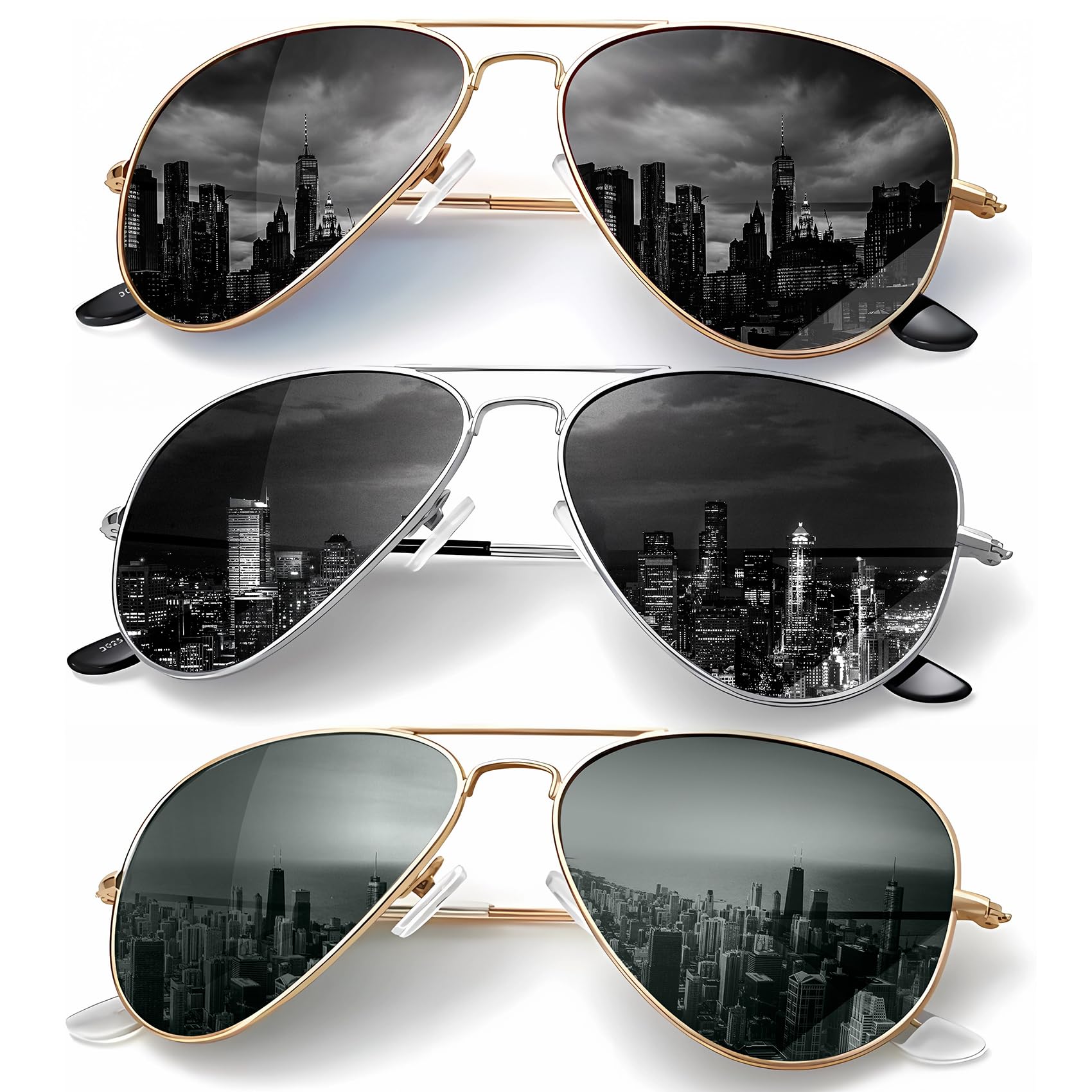 Classic Aviator Polarized Sunglasses UV Protection Frame