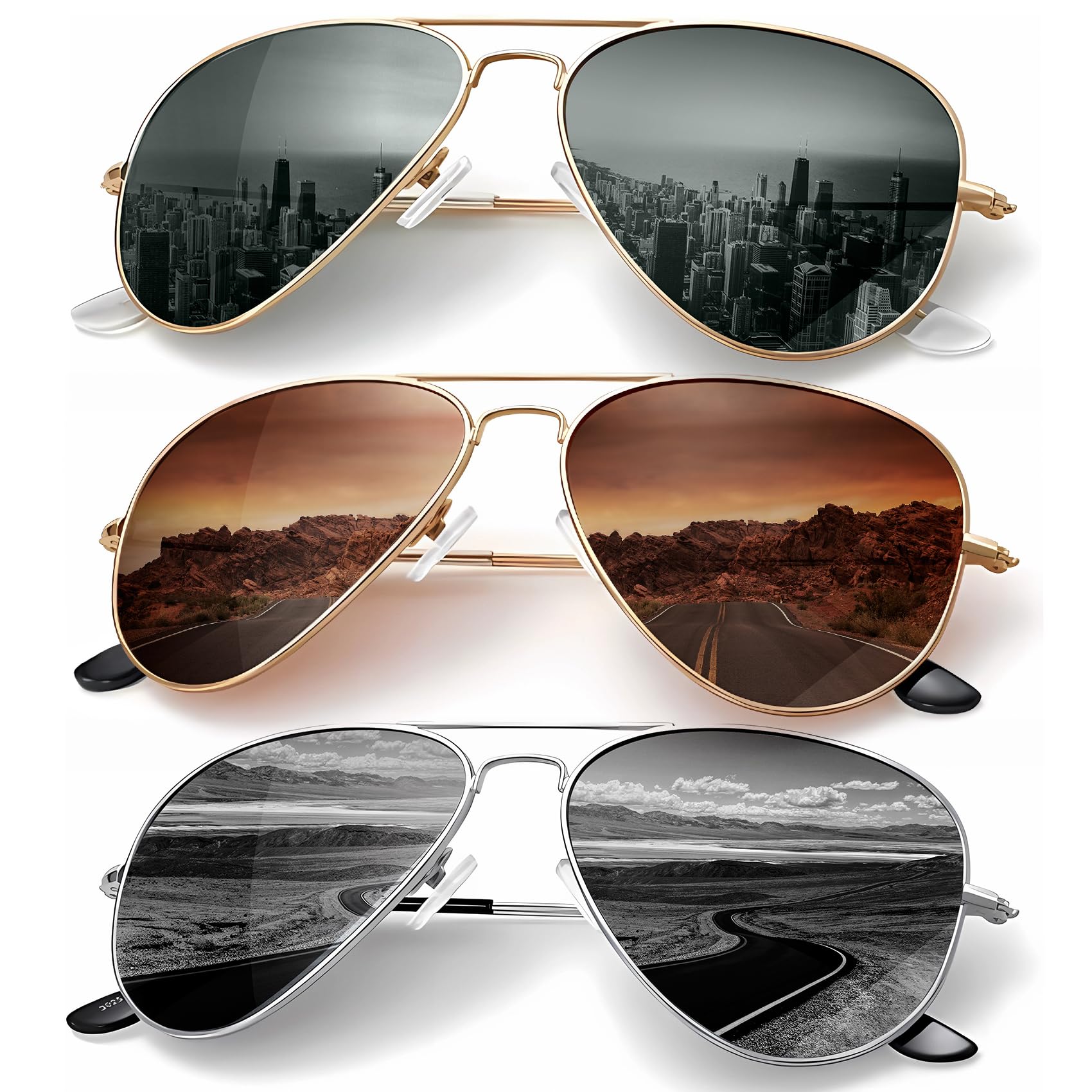 Classic Aviator Polarized Sunglasses UV Protection Frame